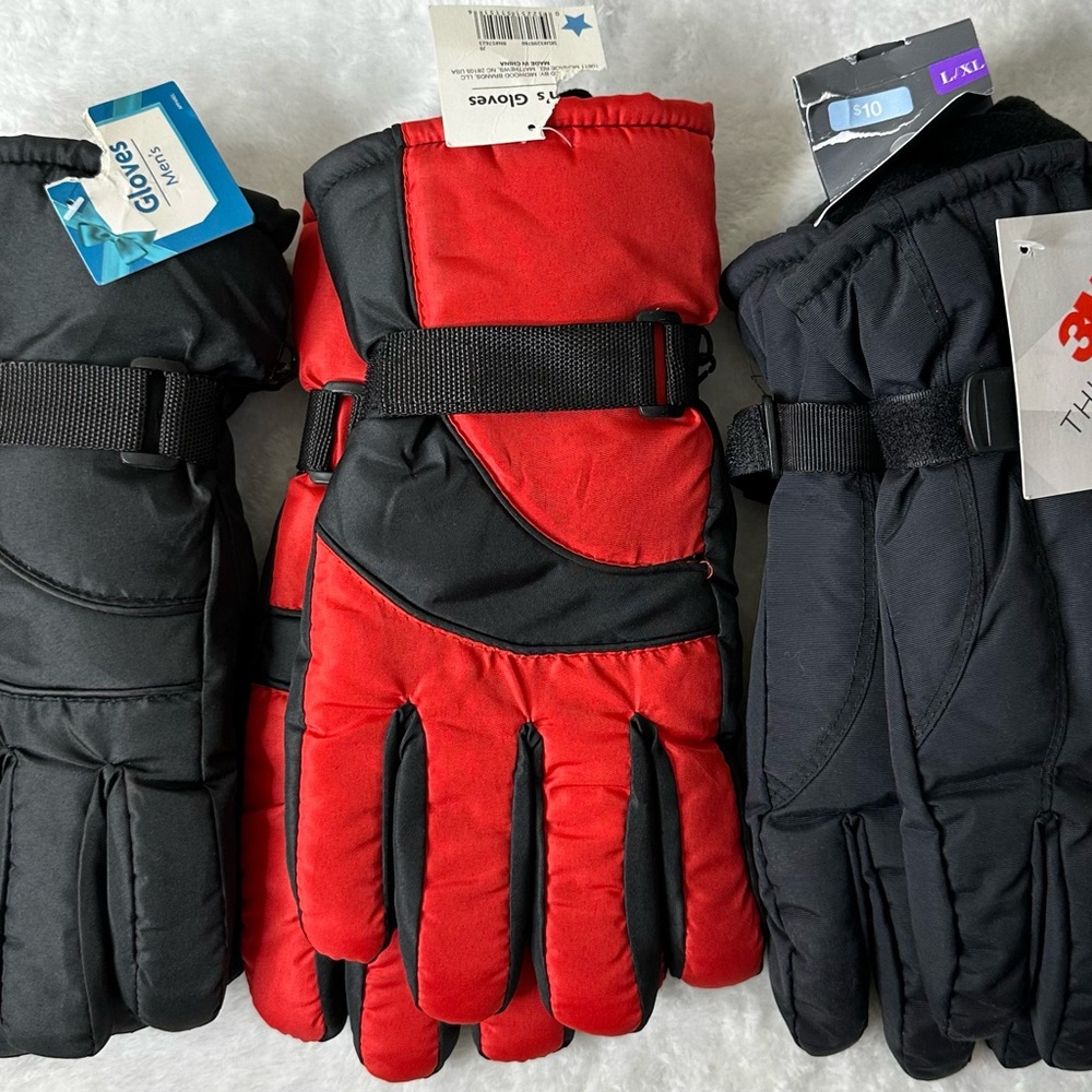 Red and Black Winter Gloves
